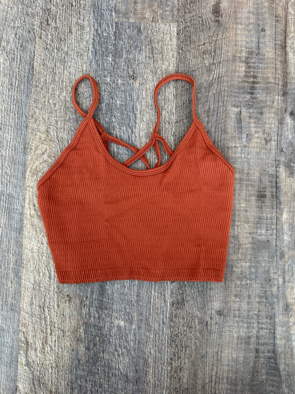 Daytrip Rust Orange Ribbed Tank Top Medium/Large Spaghetti Strap Concert Wear